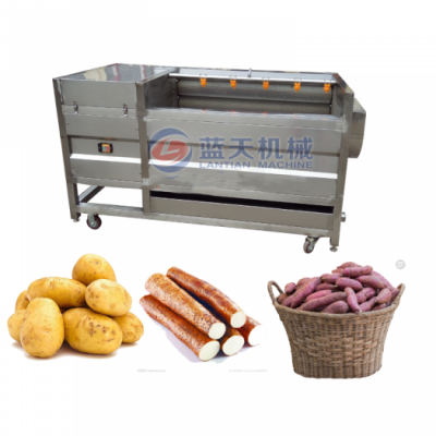 Potato Brush Washing And Peeling Machine